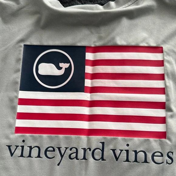 Vineyard Vines Grey Boys Large SPF Performance Long Sleeve Rash Guard 12-14 - Picture 2 of 5